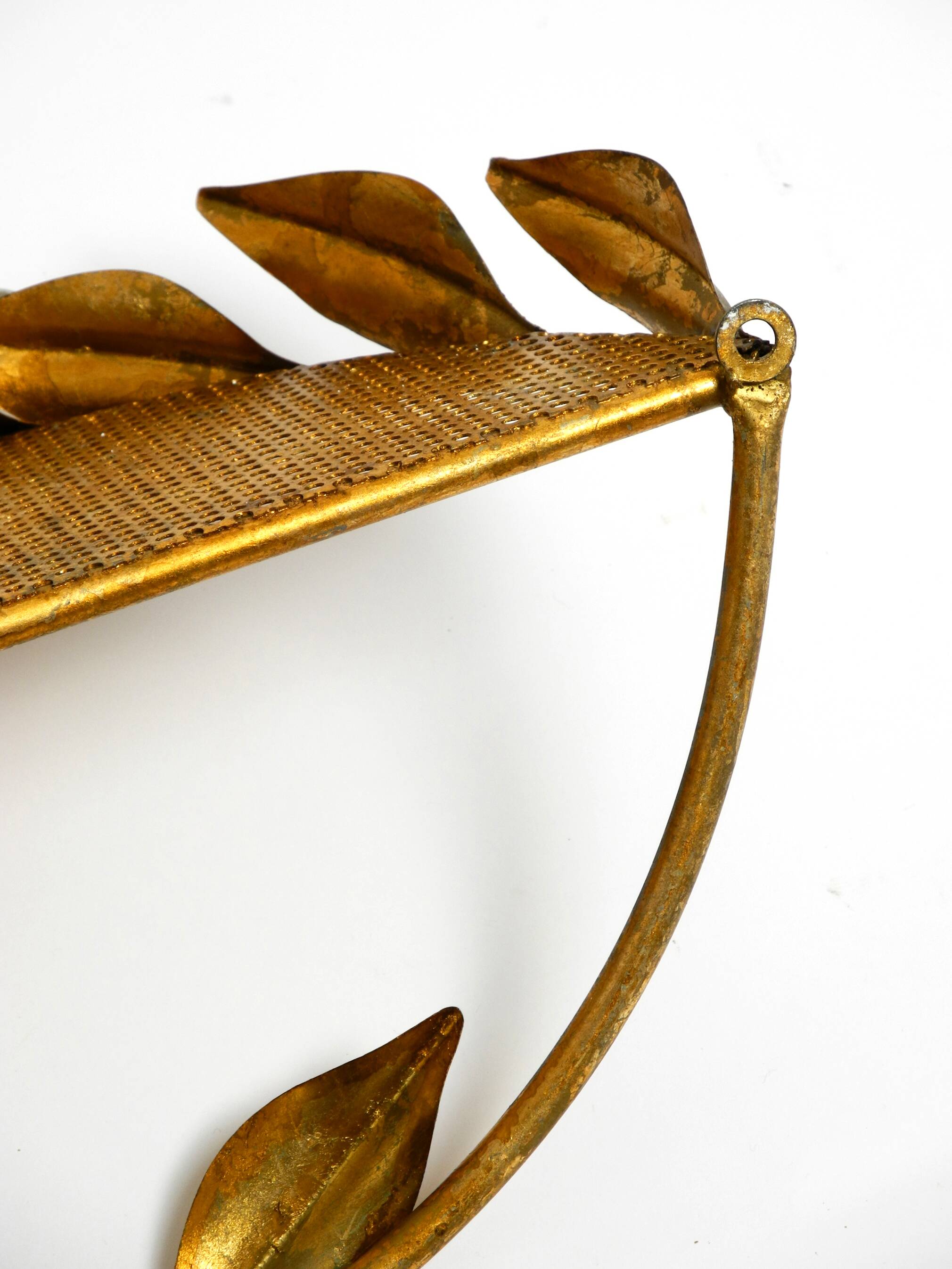 Metall wall mirror and matching shelf gold plated plated by Banci Firenze