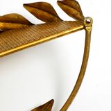 Metall wall mirror and matching shelf gold plated plated by Banci Firenze