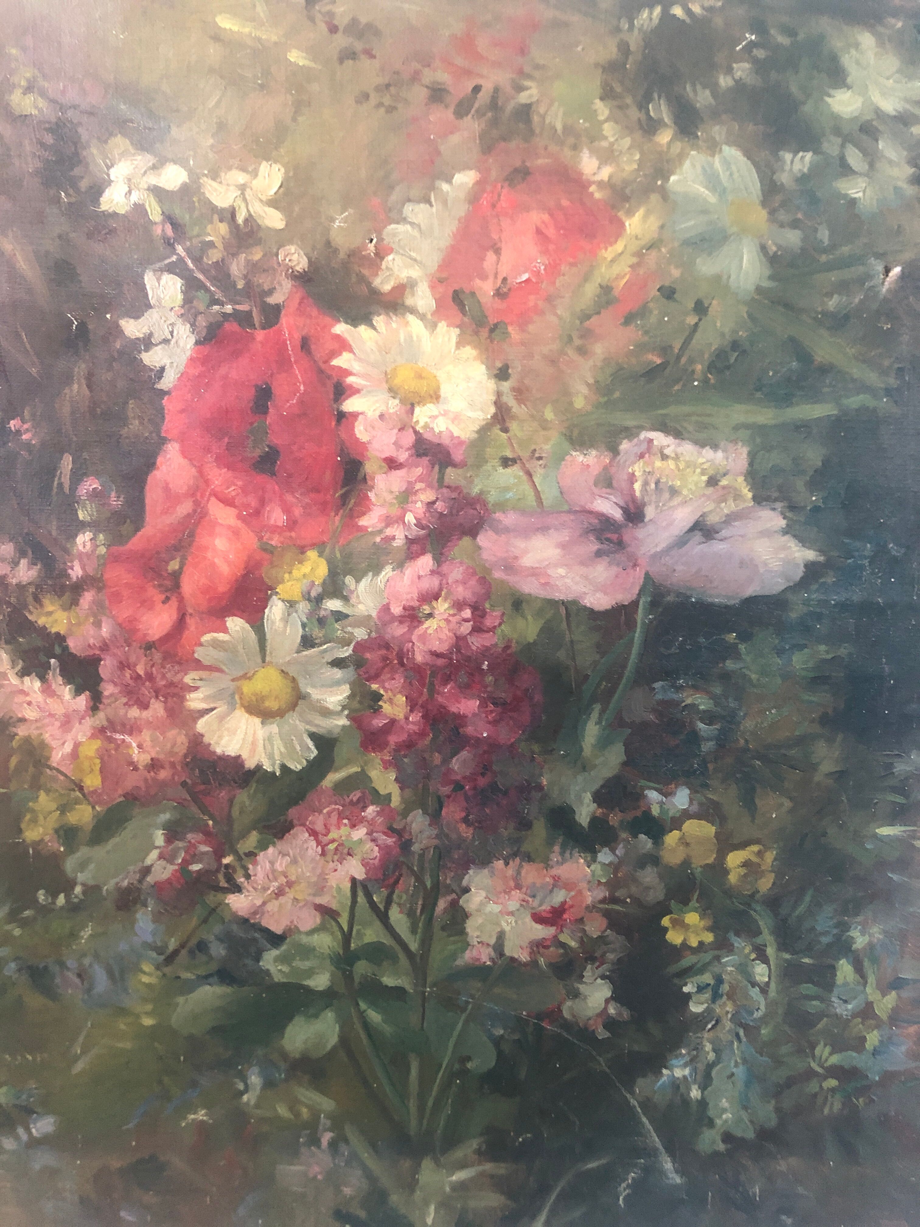 Painting still life flowers
