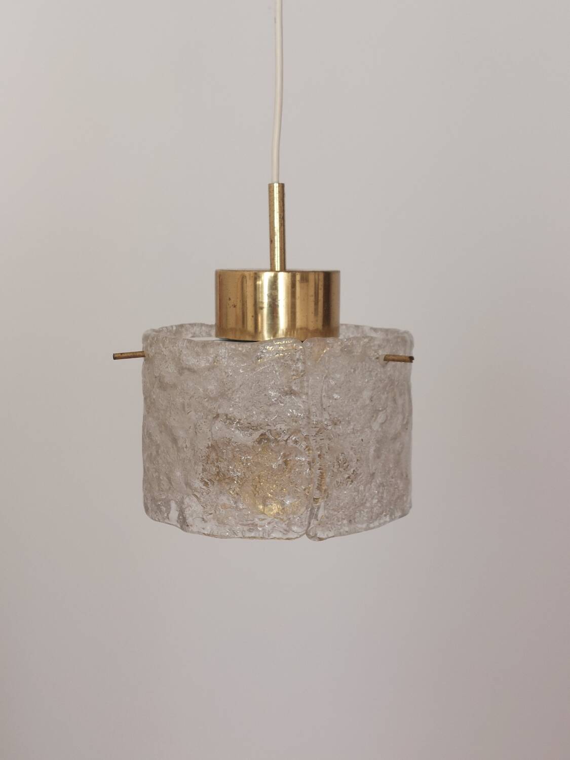 Vintage glass and brass suspension by Hillebrand Germany.