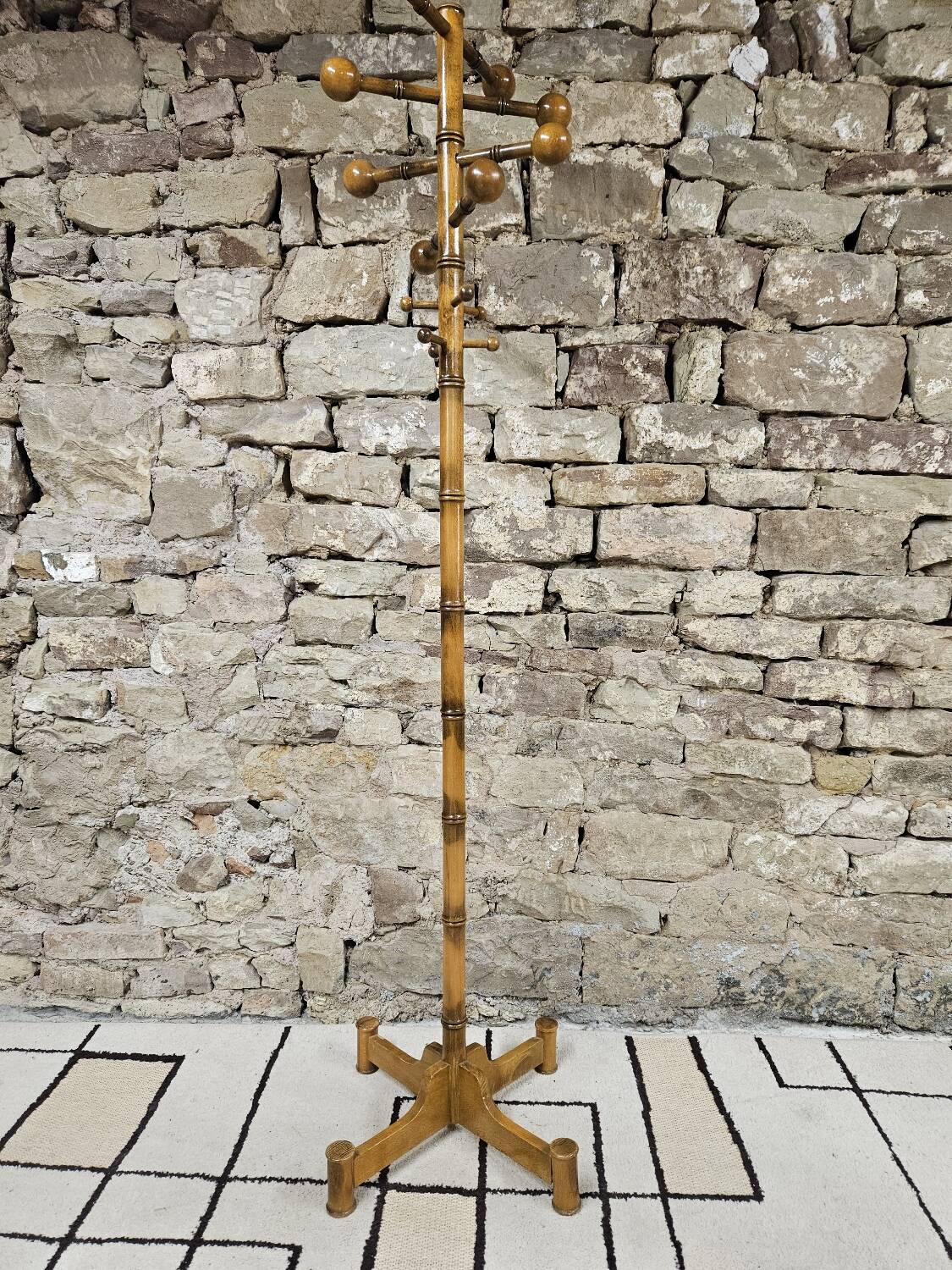 Coat rack with wooden balls 1970"