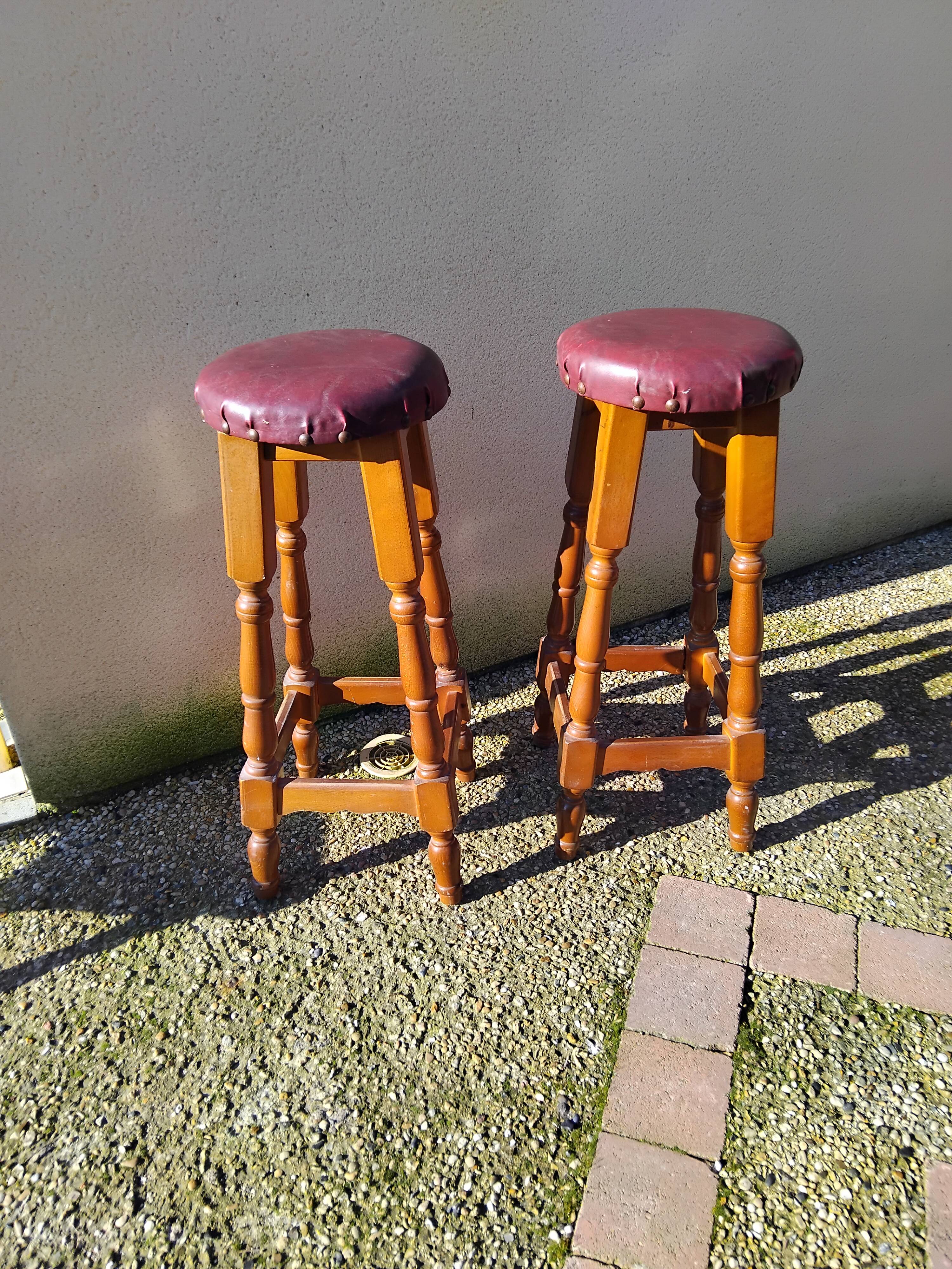 Pair of vintage 80s bar stools
