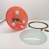 Suspension vintage en verre et laiton / Italie, 1960