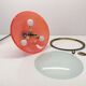Vintage glass and brass pendant lamp / Italy, 60s