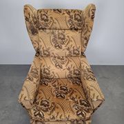 Mid-Century Czechoslovak Plush Wingback Recliner Chair, 1970s