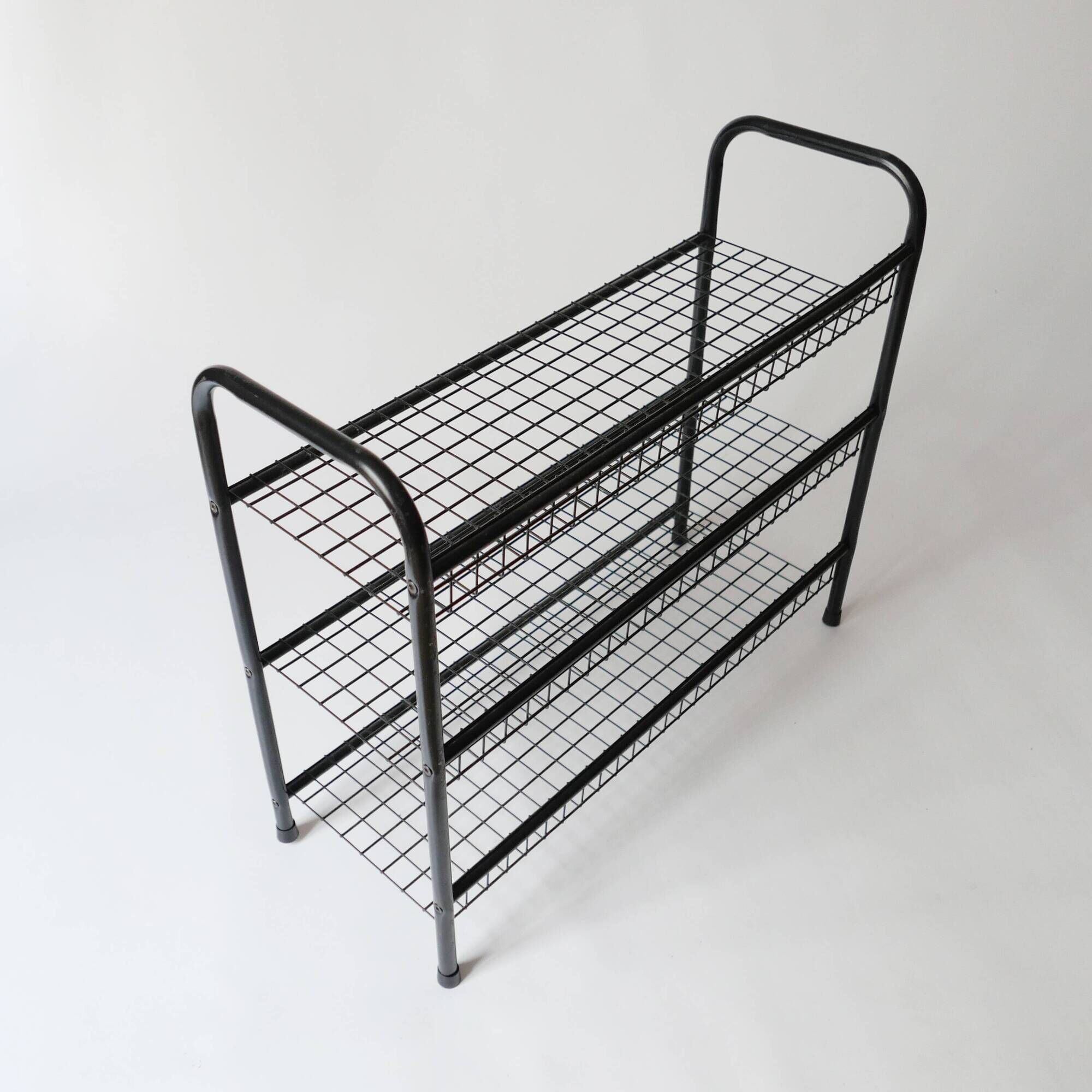70s 80s vintage 1970s metal shoe rack designed by Niels Gammel
