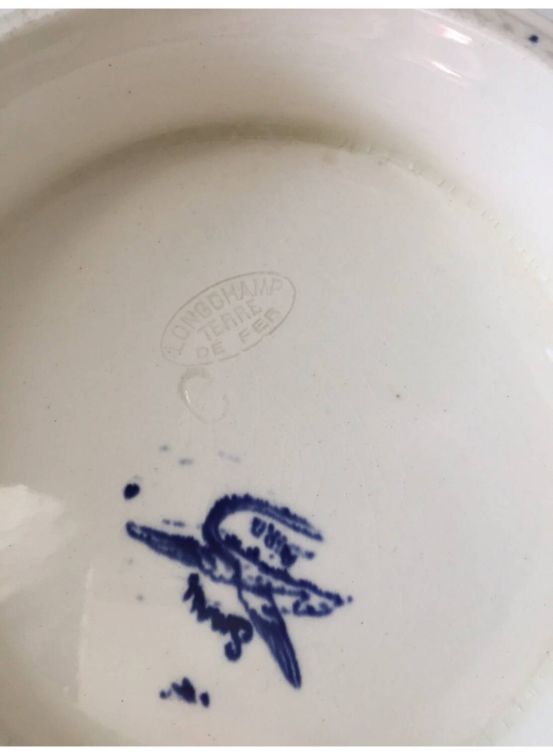 Antique Longchamp Ironstone Compote Dish, 19th Century