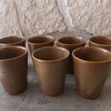 Set of 7 glasses and their Grespot Digoin stoneware decanter