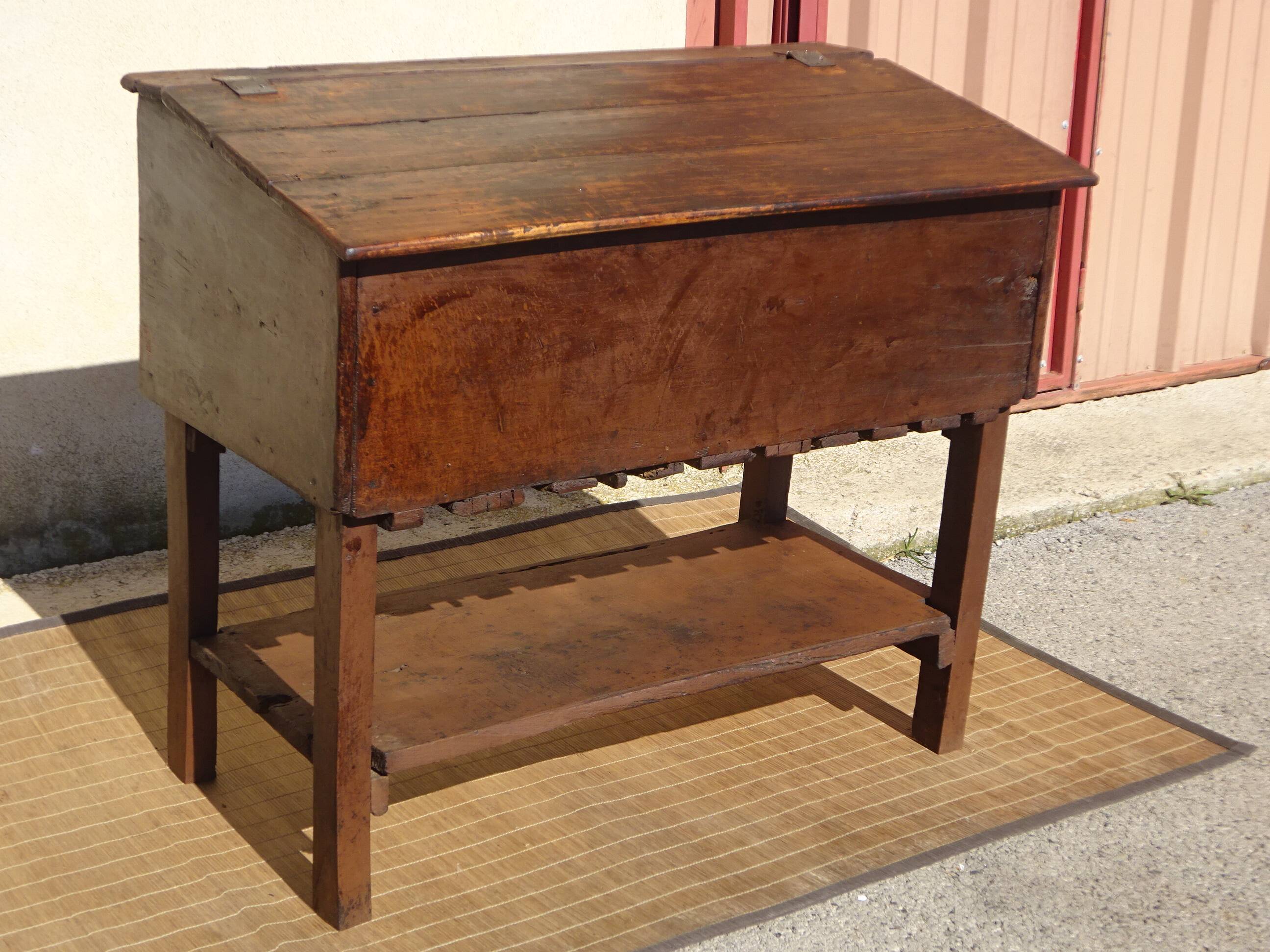 Antique coffre égouttoir en chêne massif