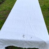 Large antique embroidered tablecloth 190x260