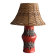 Vintage ceramic lamp from West Germany "Fat Lava" and rattan.