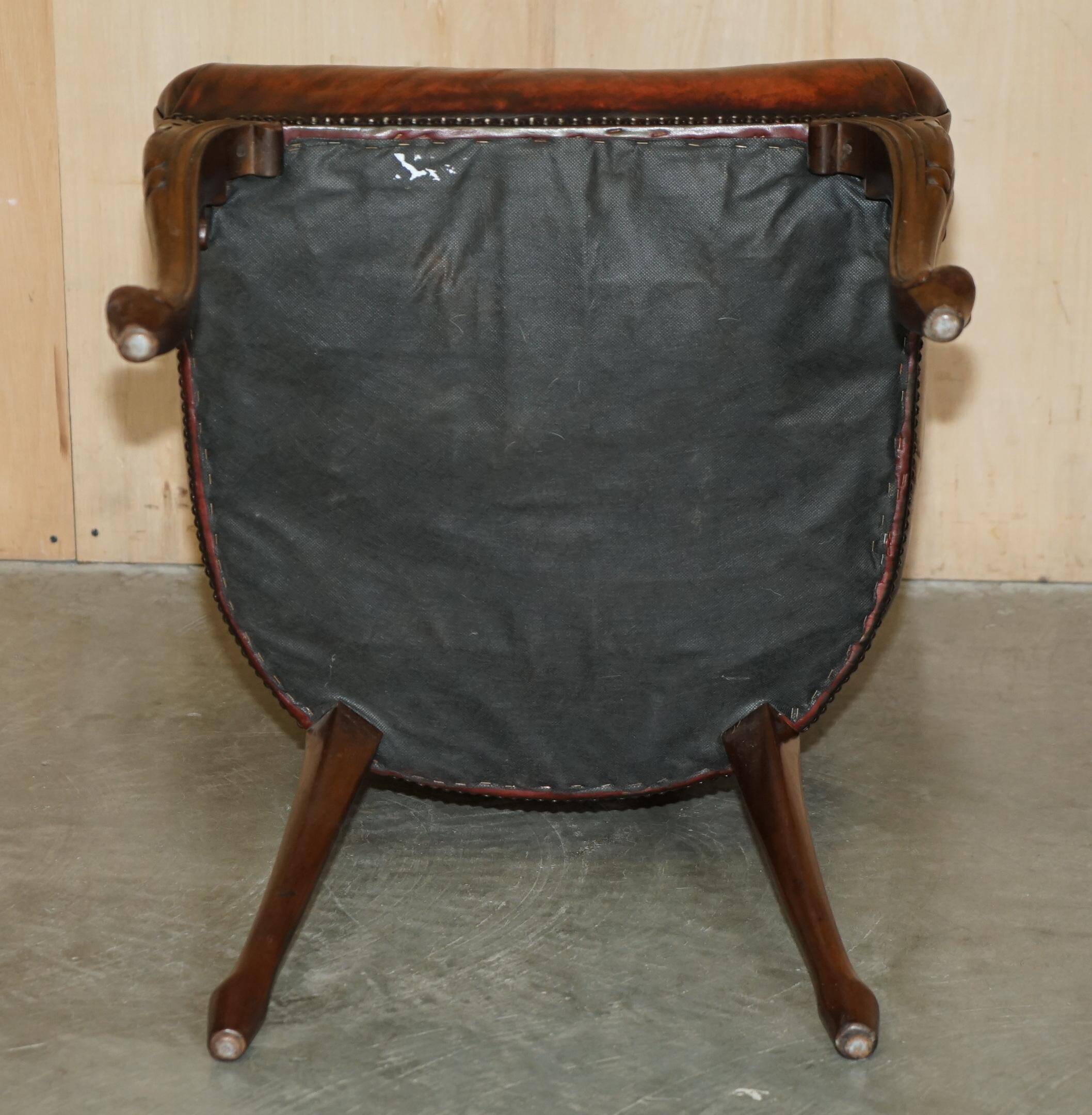Restored leather office chair, Victorian era
