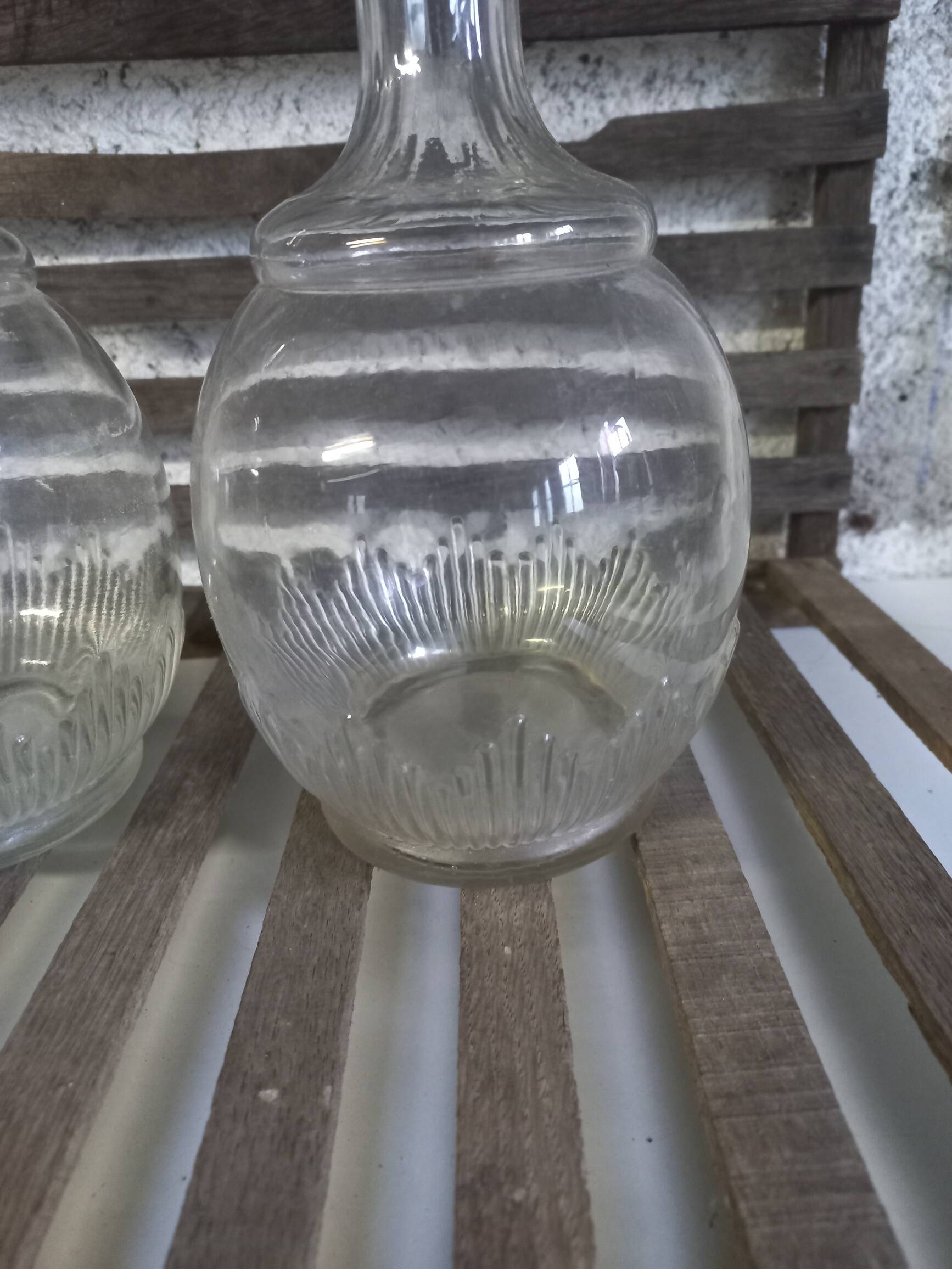 Art Deco style glass carafes