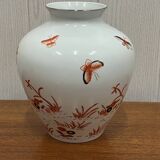 Vase décor oiseaux et papillons