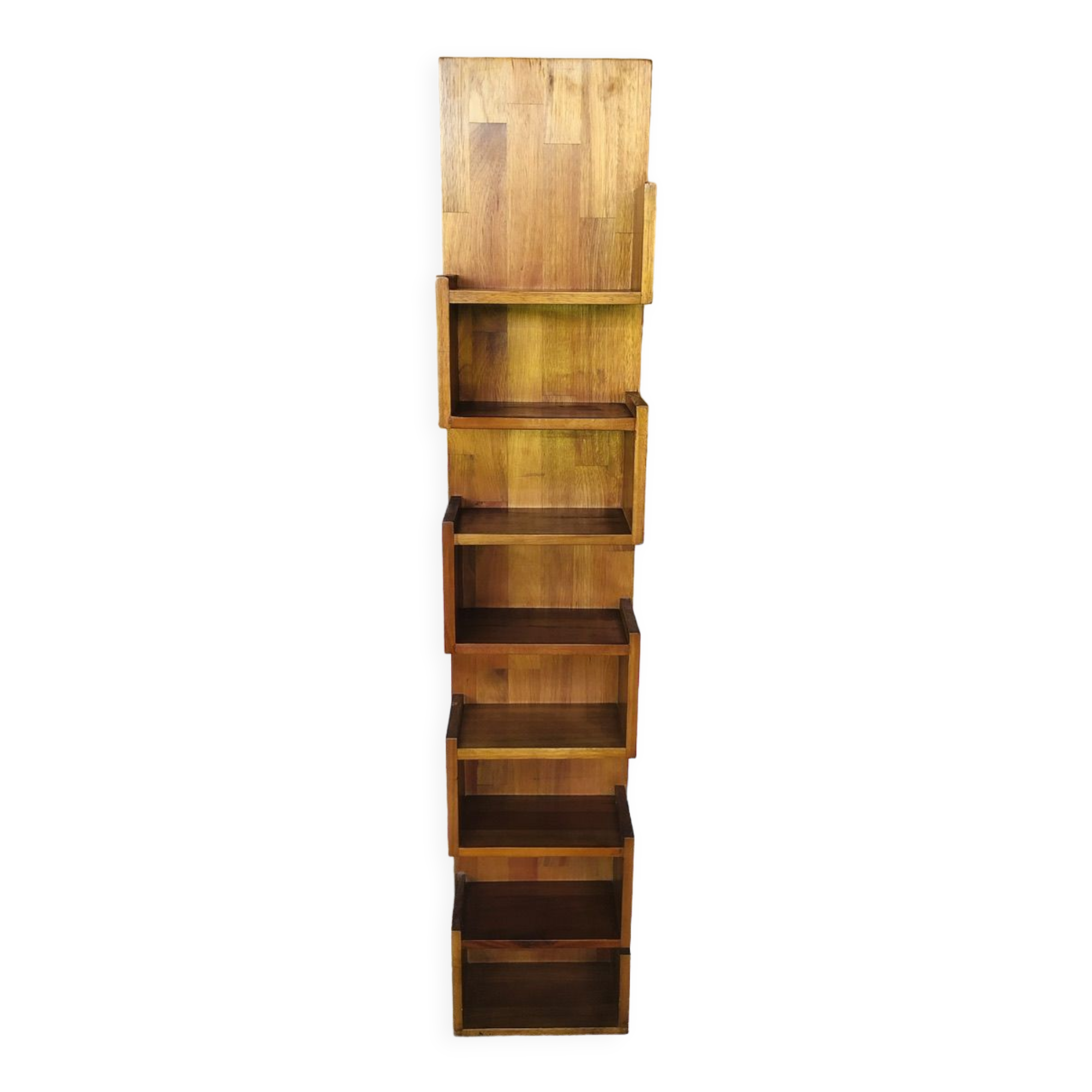 Vintage straight wall shelf, Scandinavian teak style, Circa 70's
