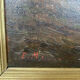 Oil painting of a riverside signed EM