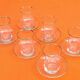Tea service for 6 glasses / 6 saucers, transparent glass with gilding.