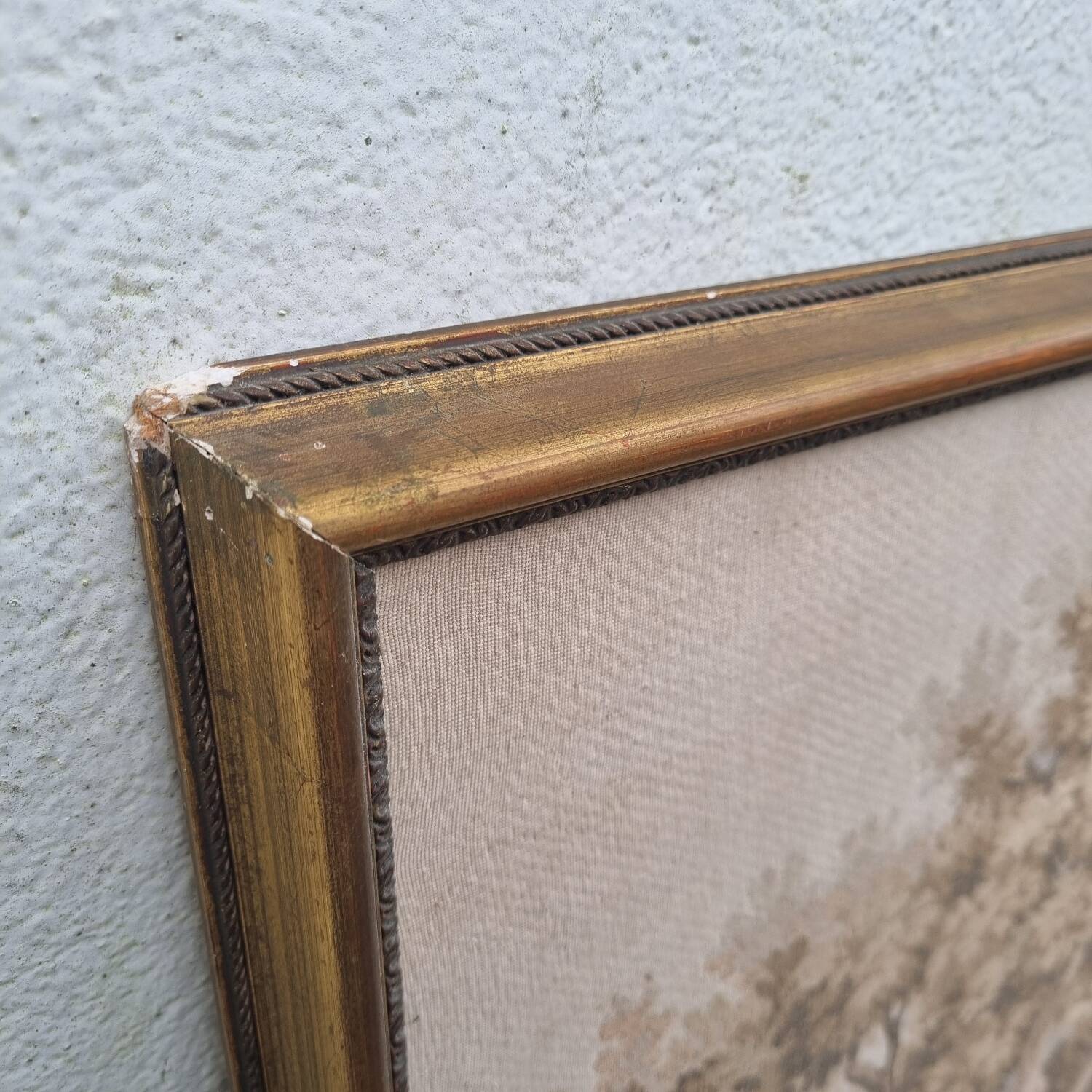 Tapisserie toile de Jouy encadrée, fin 19ème