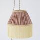 Small floral portable lamp with fringed finish