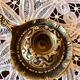 Hand candle holder medieval style solid brass twentieth century