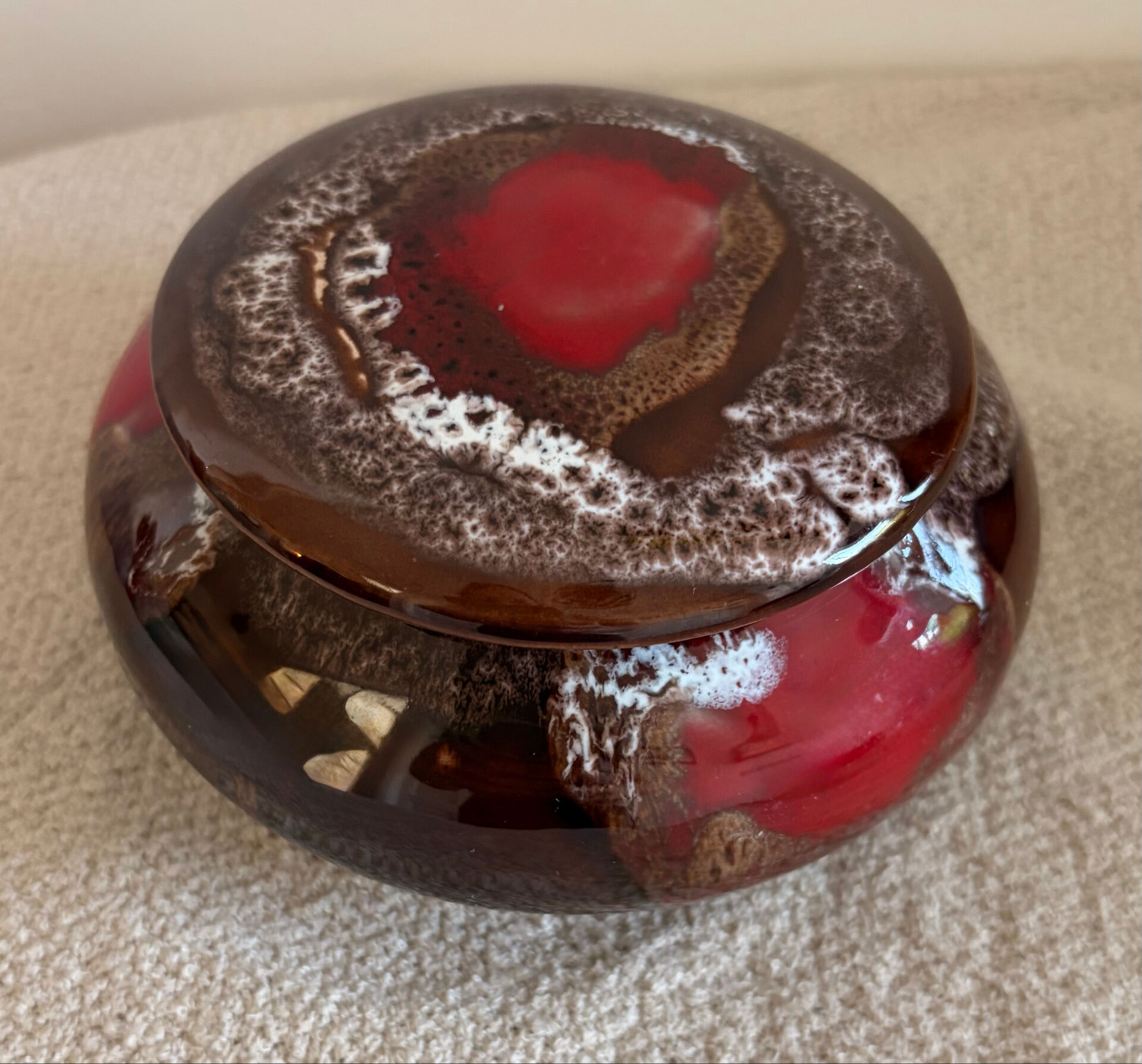 Authentic Mid-Century Vallauris Ceramic Lidded Bonbonnière – 60’s/70’s