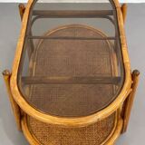 Vintage roasttan coffee table and glass top