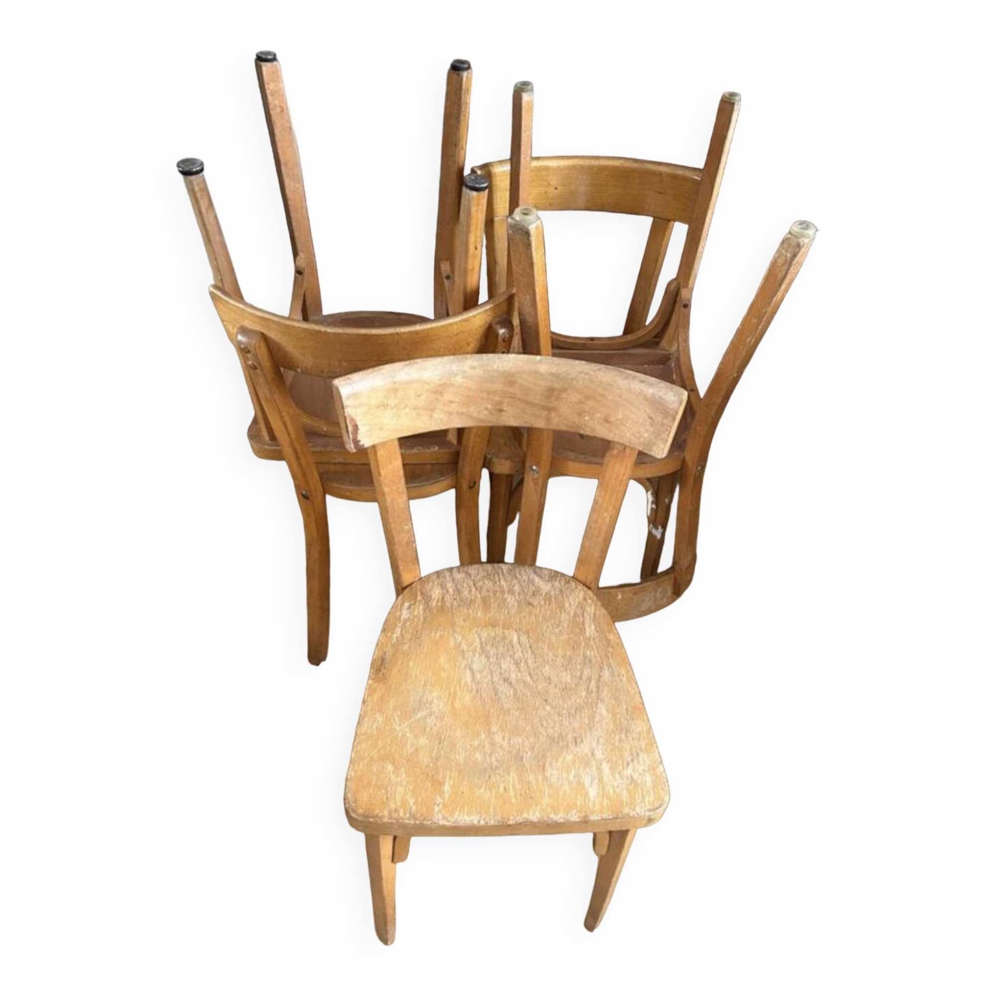 Set of 5 Baumann wooden chairs