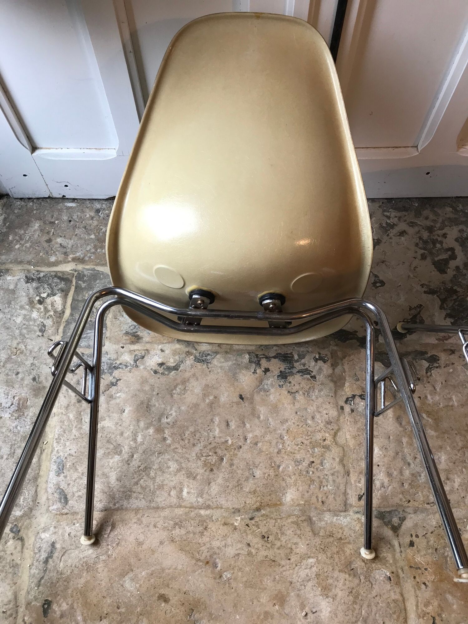 Set of 2 Eames chairs for Herman Miller fiberglass 1960-70's
