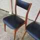 Série de 4 chaises scandinaves en skaï et bois, années 1960