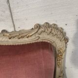 Louis XV style bench in lacquered and gilded beech, 20th century