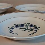 Hollow plates series of six earthenware from Longchamp décor Simone