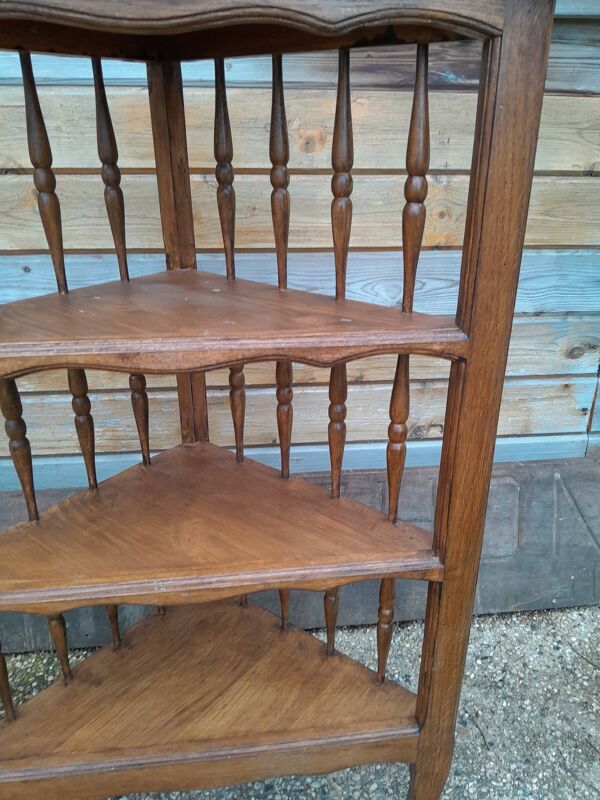 Meuble étagère d angle ancien bois