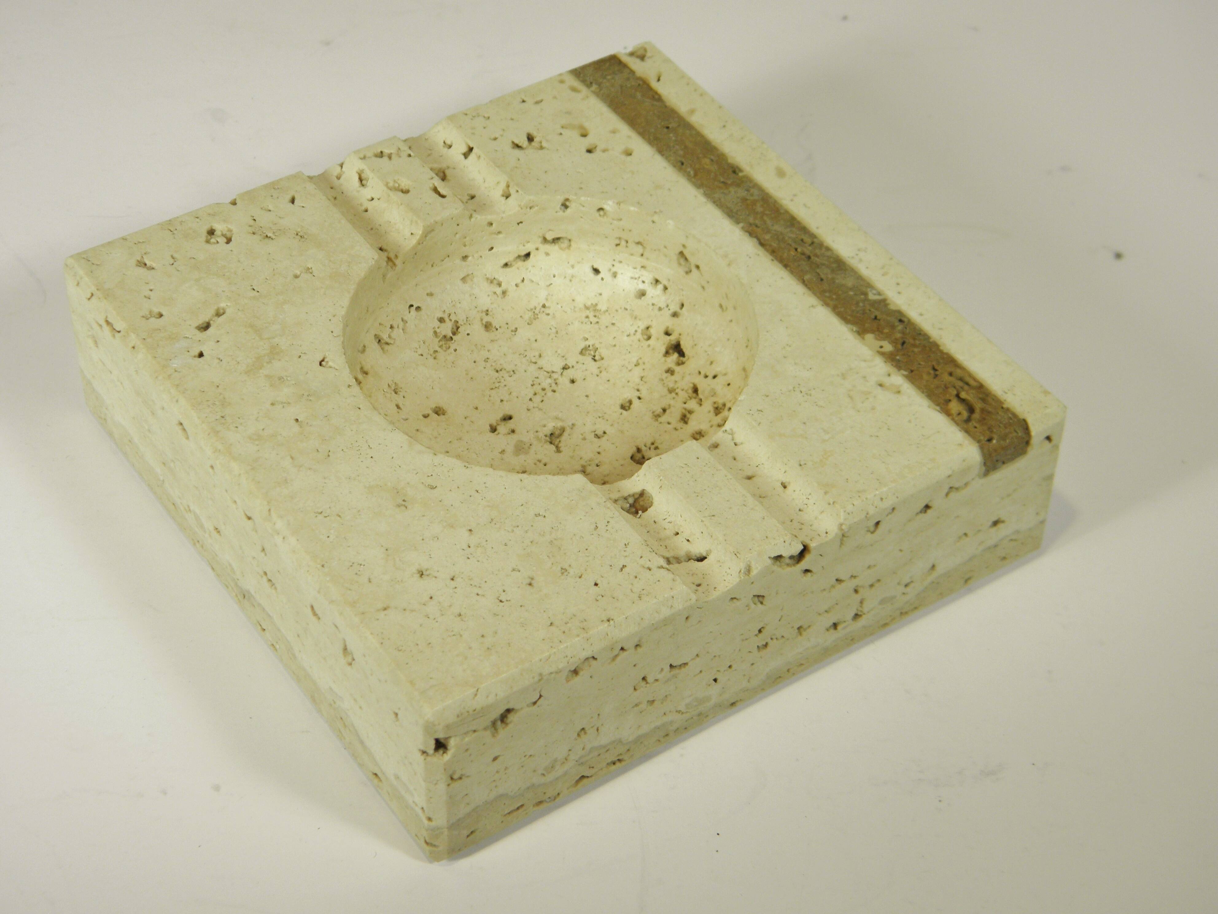 Ashtray, Tray in Travertine