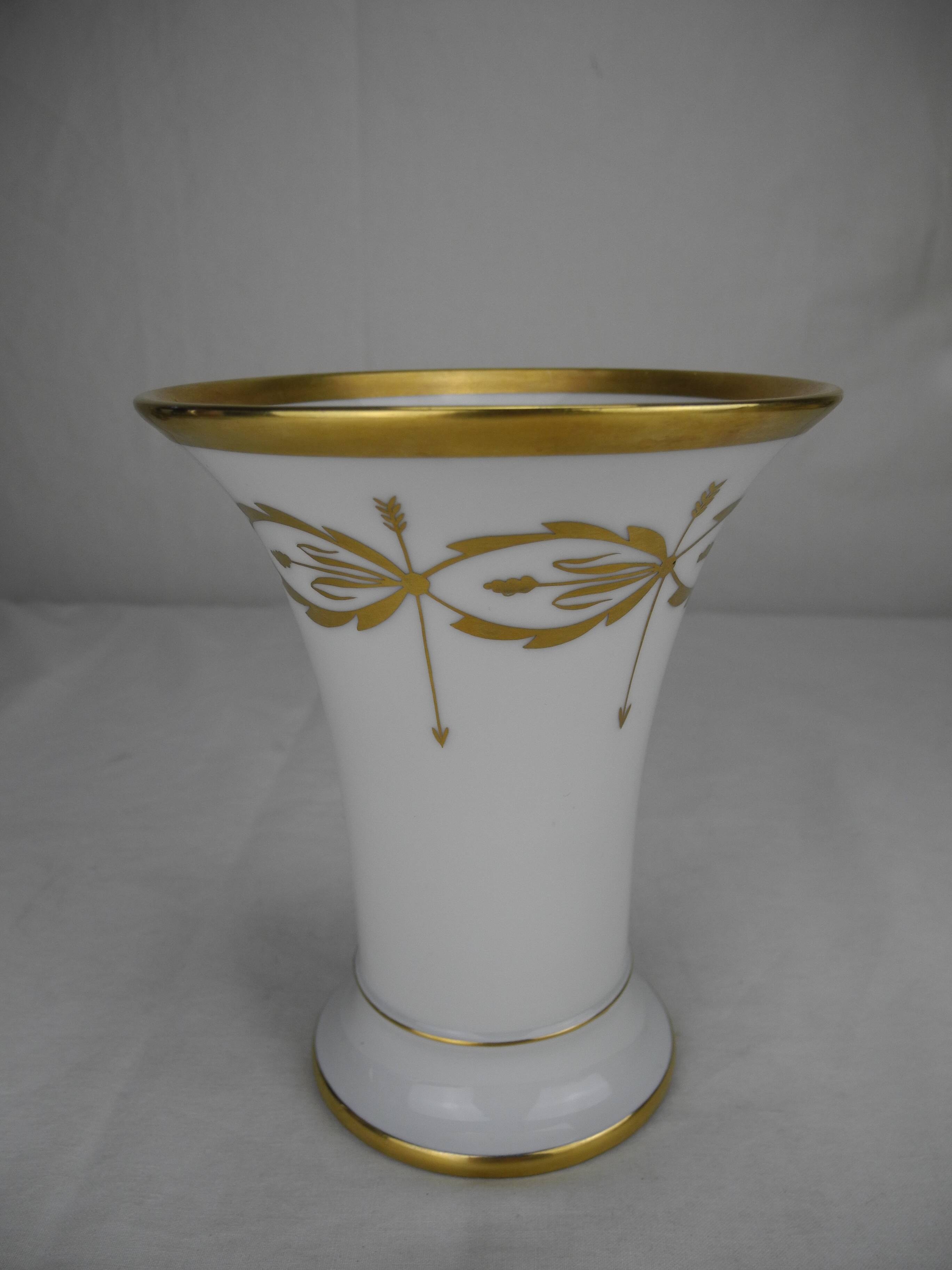 Gilded Limoges porcelain vase