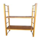 Old modular wall shelf tomado light wood vintage