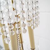 Lustre quatre flammes avec perles de verre laiton
