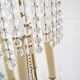 Chandelier antique four flames with glass beads, brass, boho lamp