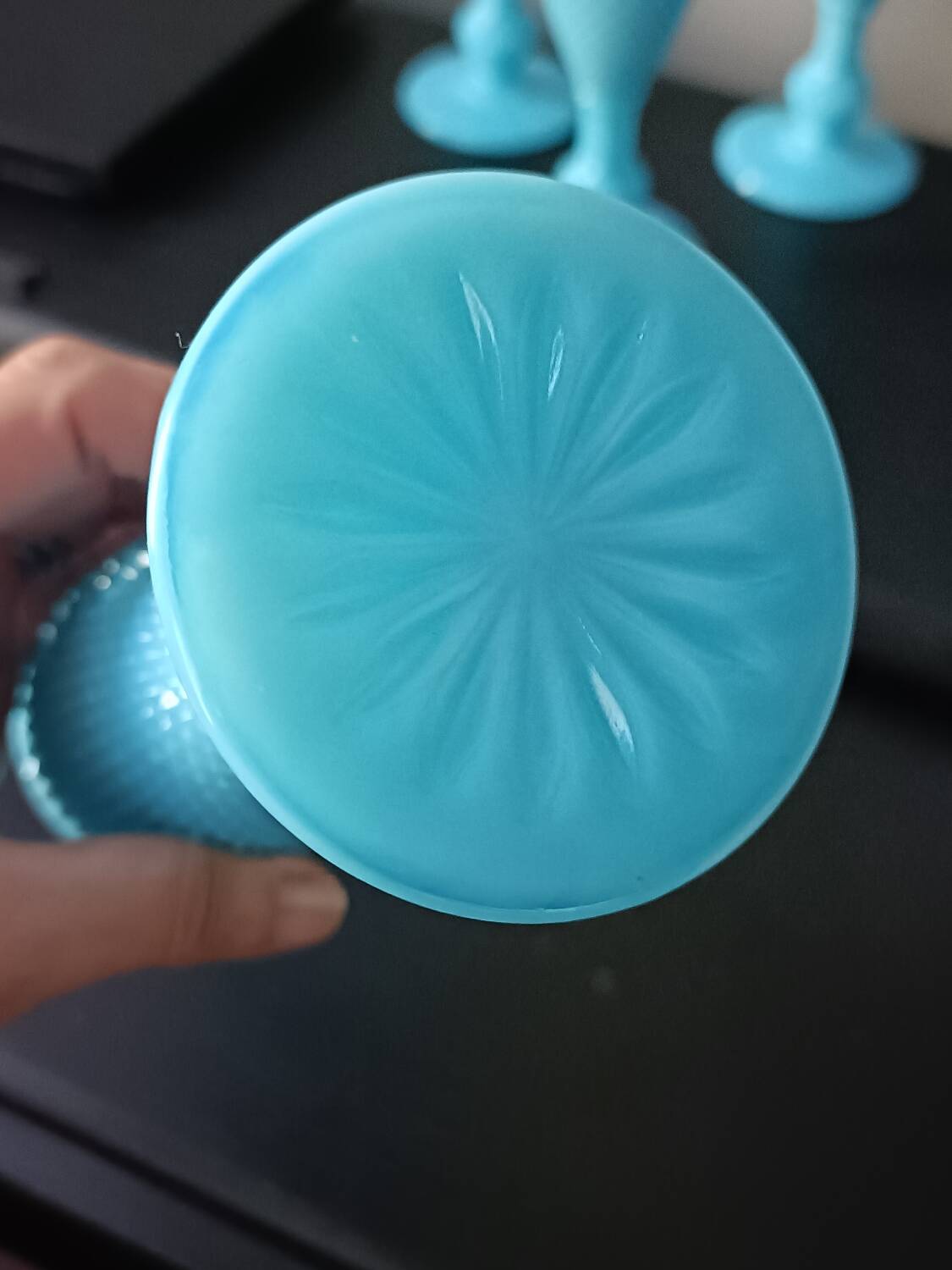 Turquoise Opaline Flutes