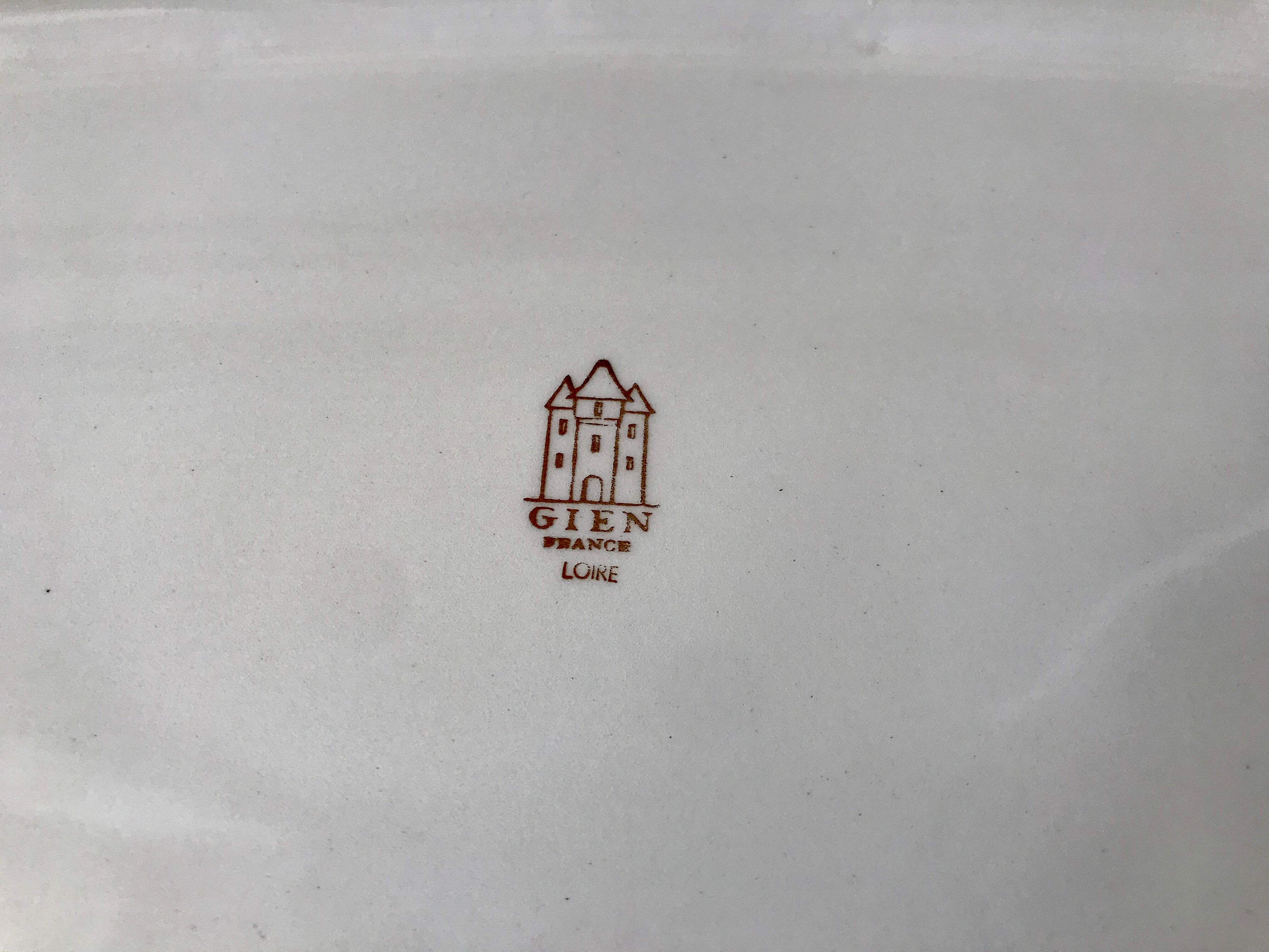 Plat à poisson Gien années 50