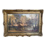 Dozinel _ The pond of drowned children - oil on molded canvas