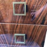 Commode 3 tiroirs laquée placage palissandre