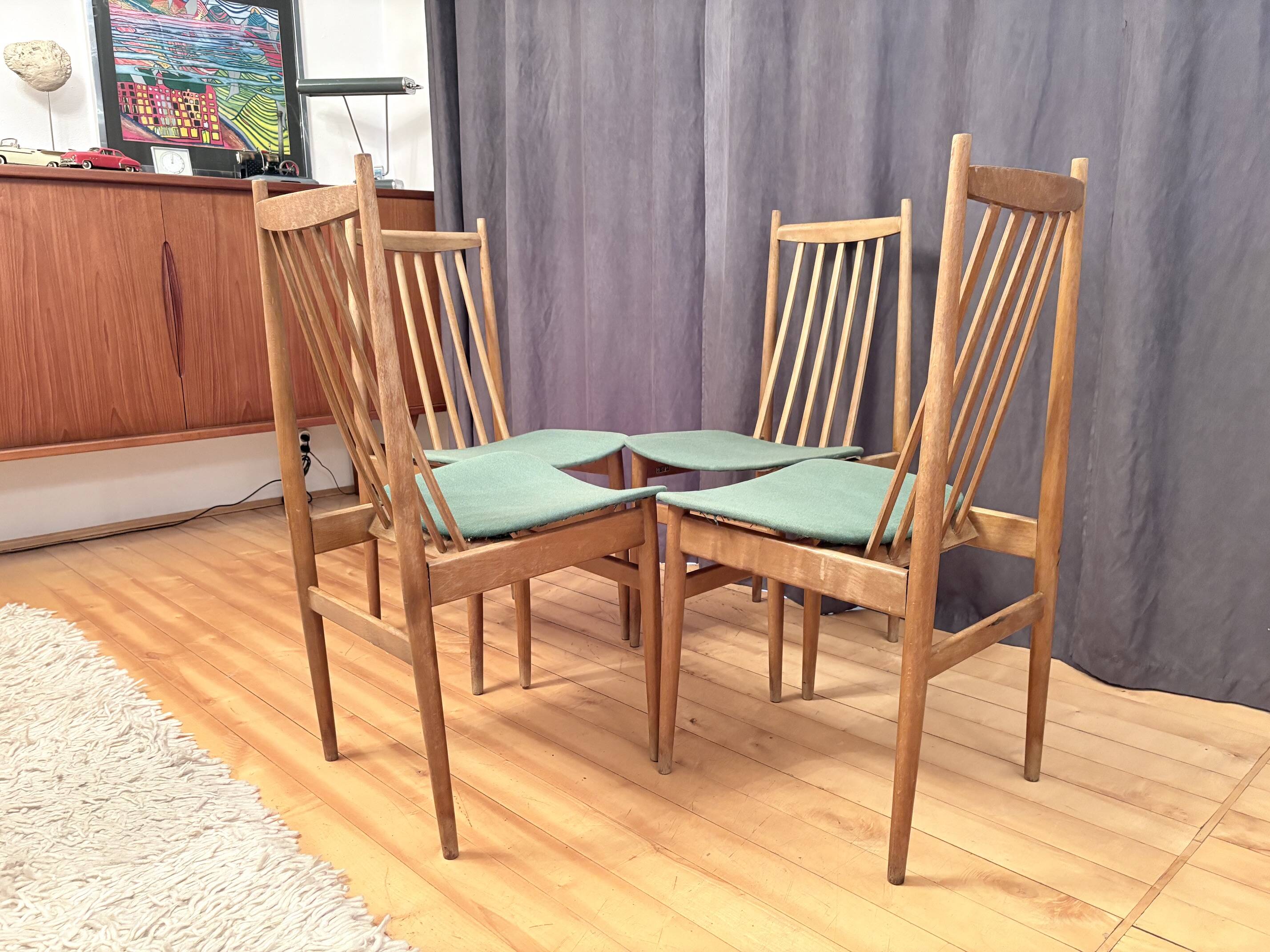 Ensemble de quatre chaises Casala, Allemagne, années 1960.