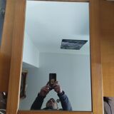 Miroir scandinave vintage en pin