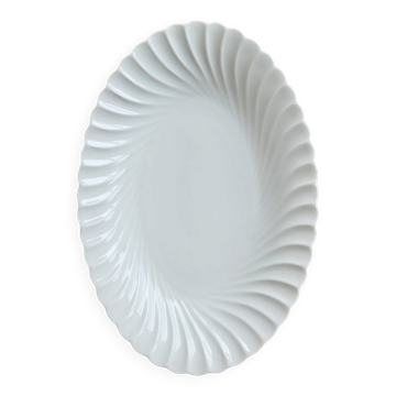 Vintage oval serving dish white twisted porcelain Limoges Haviland