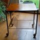 table roulante porte vinyles vintage des années 60 dessus bois