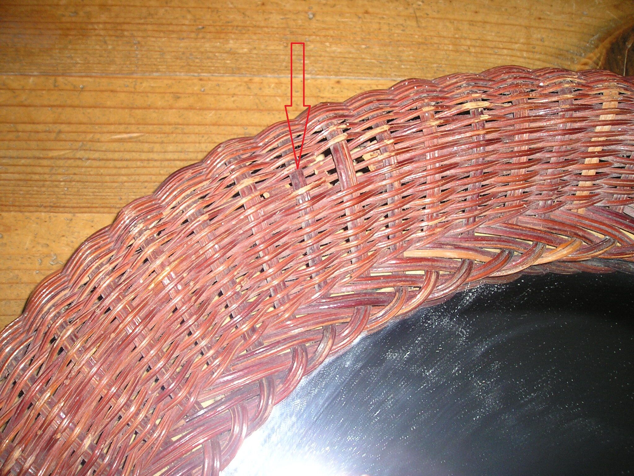 Woven wicker sun mirror 59cm
