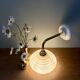 Vintage angled wall lamp with pale yellow opaline shade
