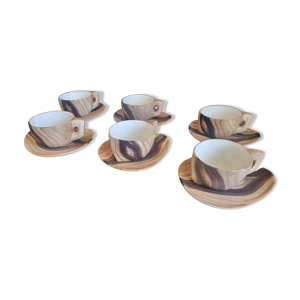 Lot de 6 tasses et soucoupes, service