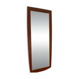 Vintage Danish teak mirror with a rounded back.