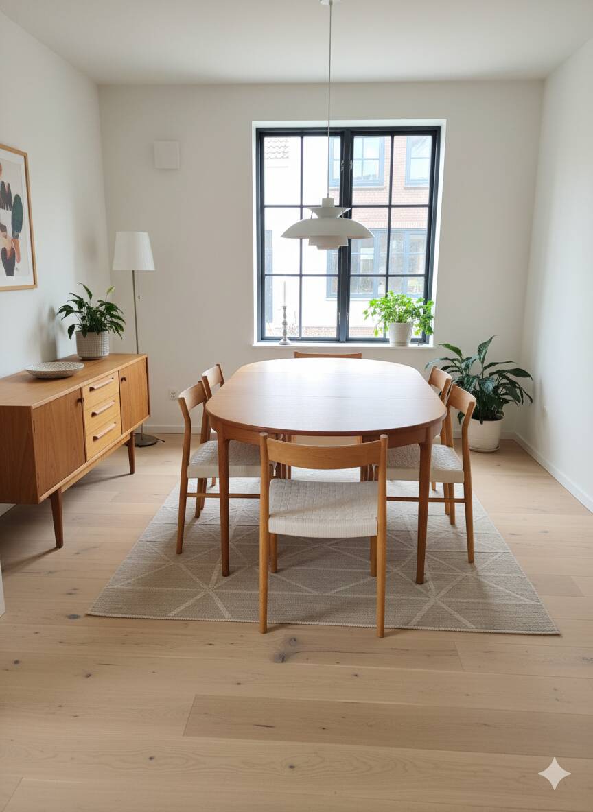 Scandinavian extendable teak table from the 1960s.